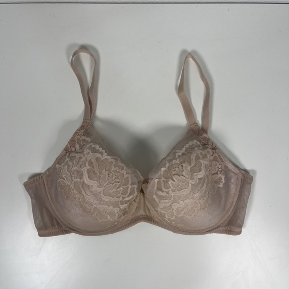 Natori 721150 Flora Contour Underwire Bra SZ 34D Beige Tan
